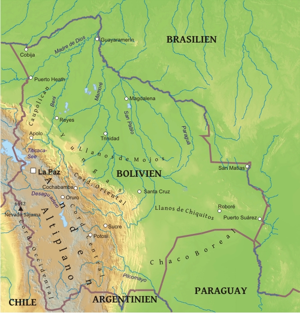 Karte von Bolivien – Karten21.com
